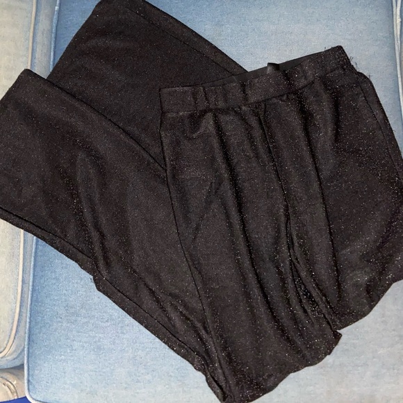 Sparkle glitter trousers flare leggings party bell bottoms y2k going out pants - Picture 2 of 10